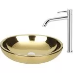 Baterie lavoar monocomandă înaltă crom