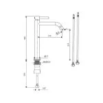 Baterie lavoar monocomandă înaltă crom