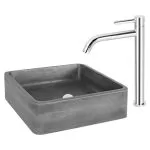 Baterie lavoar monocomandă înaltă crom